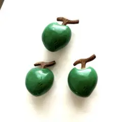 木製リンゴ型素材 飾りボタン