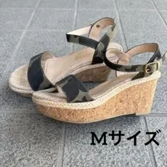 ウェッジソールサンダル　迷彩柄