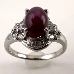 プラチナpt900 リング バイオレット スターサファイア ダイヤ 16号