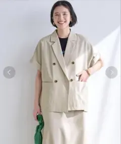 グリーンレーベルリラクシング　アイス　フレンチスリーブシャツジャケット