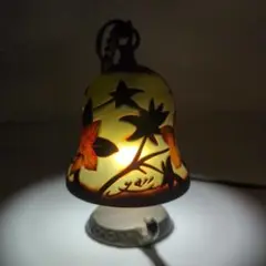 ヴィンテージ ベル型ランプ 花柄