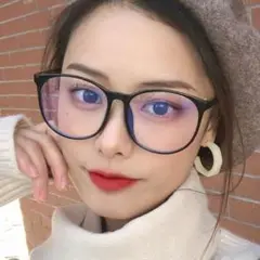 【大人気】ブルーライトカット 黒ぶちメガネ 伊達メガネ レディース 韓国 黒
