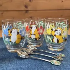 《非売品》あらいぐまラスカル たち吉特製グラス3個 スプーン3本 セット レア⭐︎