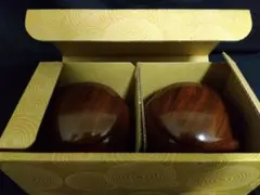 【デッドストック品】花林超特大碁笥　懐志焼印あり　元箱付き　未使用品