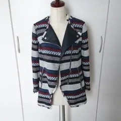 【ZARA】ツイードJK ジャケットコート ノーカラー テーラード