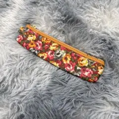 美品　RURAL 花柄ポーチ 布製 花柄　ペンケース　コンパクトペンケース