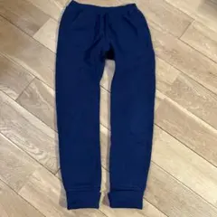 無印良品　ネイビー 裾リブジャージパンツ 140cm