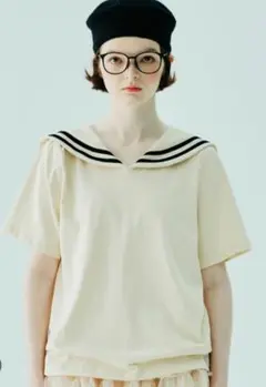 imakokoni セーラーカラー　アイボリーレディースシャツ
