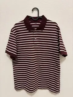 UNIQLO バーガンディストライプ ポロシャツ M