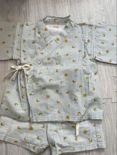 プティマイン⭐︎水色の月模様甚平(~95cm)