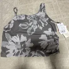 新品、未使用タグ付きYoga and Life グレー花柄 ヨガウェア Lサイズ