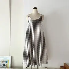 ストライプ ノースリーブ ワンピースconges payes