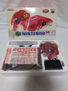 ニンテンドウ64 本体　クリアレッド　箱・説明書付き　付属品完品