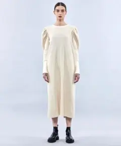 curensology別注uhrチャコールグレーパフスリーブワッフルドレス新品