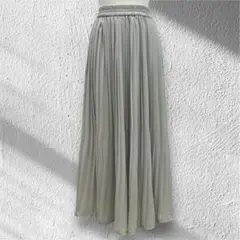 Vis ロングスカート　ロングプリーツスカート　グレージュ