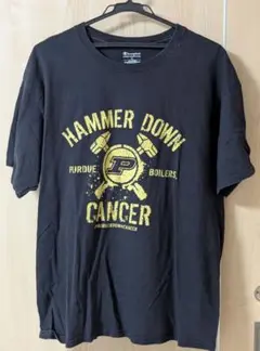 Champion 海外古着 プリントTシャツ 半袖 ブラックLサイズ