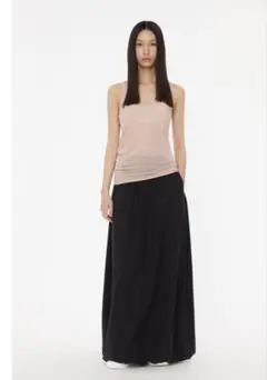 studio doe Airy cocoon skirt ブラック