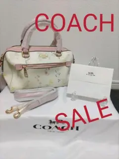 COACH コーチ ボストンバッグ ワイルドフラワー ホワイト ショルダー 希少