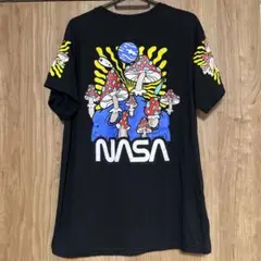 海外古着 NASA ナサ キノコ 両面プリント ブラック Ｌサイズ