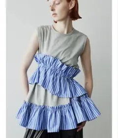 SORIN Asymmetry Ruffled Tank Top 美品