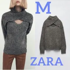 ZARA 新品 カットアウト入りニットセーター