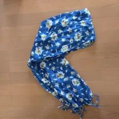 夏用ストール　花柄　 青　インド製