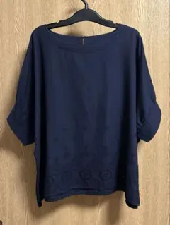 クラウドナイン　ブラウス　ネイビー　シャツ　Ｍ〜Ｌ