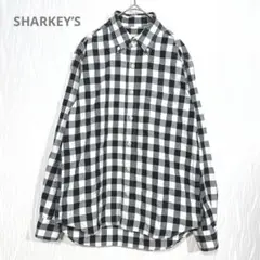 （シャーキーズ）美品 ギンガムチェックシャツ ボタンダウン モノトーン M
