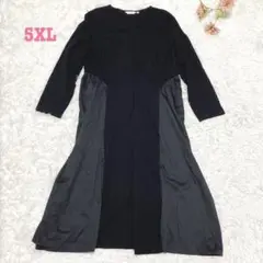 s.764【QLX】長袖カットソーワンピース 大きめサイズ 5XL 大人きれいめ