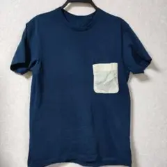 ネイビー Tシャツ リメイクポケット 　メンズ　M ユニクロ