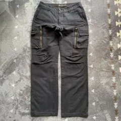希少 MEN'S MELROSE 黒 ジッパーポケット付き カーゴパンツ Y2K