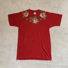 80s USA製 シングル tシャツ アメカジ リメイク レッド L