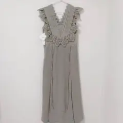 リリーブラウン タックレースワンピース ミント グリーン
