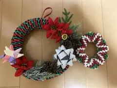 ハンドメイド　手作りクリスマスリースセット 大小2個　お値下げ可
