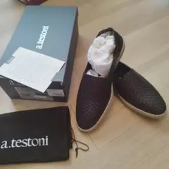 a.testoni ダークブラウン スリッポン