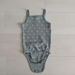 H&M ベビー肌着 花柄 グレー 2-4M