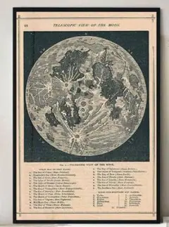 【ファブリックポスター】月の地図　布ポスター　ファブリックパネル　絵画　宇宙