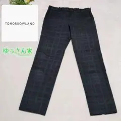 美品 スキニーパンツ トゥモローランド グリーン チェック柄