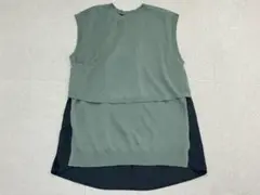 (K07590) パルクアン Parc.1 布帛ドッキングニットプルオーバー