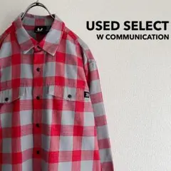 古着 “W COMMUNICATION” Plaid Flannel Shirt