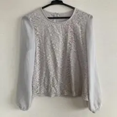 KORET シフォン　上品レースブラウス