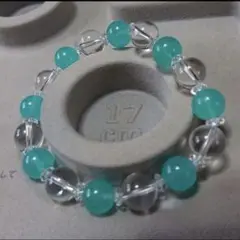 アイスアマゾナイト+水晶◆パワーストーンブレスレット