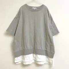 グローバルワーク 裾フェイク レイヤードTシャツ M