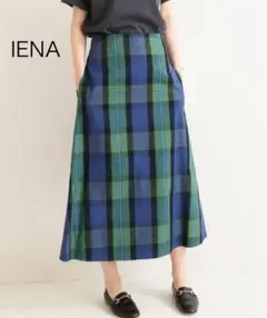 【IENA】C/Vis チェックトラペーズスカート　40