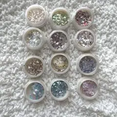 【お買い得価格】ホログラムグリッター 12個セット レジン
