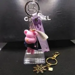 CHANEL2024バレンタイン限定チャ―ム&pink クマちゃんキ―リング