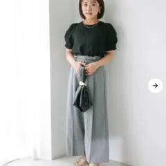 COHINA シュリンクギャザースリーブトップス　黒　フリーサイズ　新品