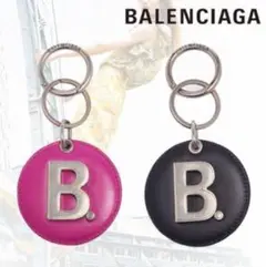 BALENCIAGA●キーリングミラー キーホルダー チャーム ピンク 箱付き