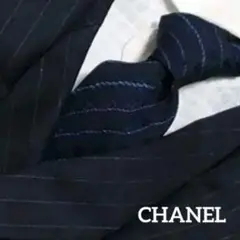 【美品】CHANEL ココマーク柄 ネクタイ ブラック