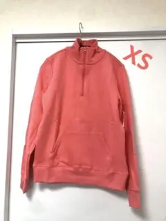レディース　スポーツにオススメ❤️コーラルピンク ハーフジップスウェット　XS
